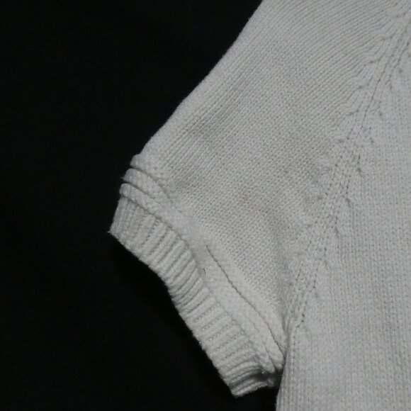 GYMBOREE | xs 3-4 years | White Knit Hooded Short Sleeve Cardigan With Pockets - Picture 4 of 14